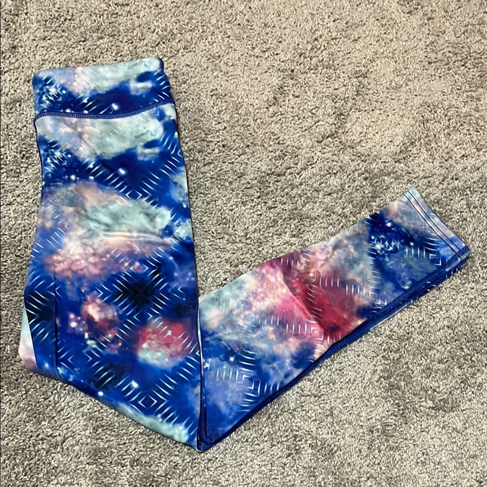 Reebok Fleece-Lined Galaxy Tie-Dye Leggings